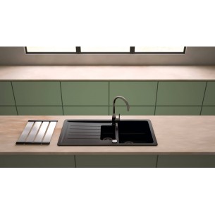 Schock Pinedo D150 Granite kitchen sink. Cristalite Alpina & waste kit 2