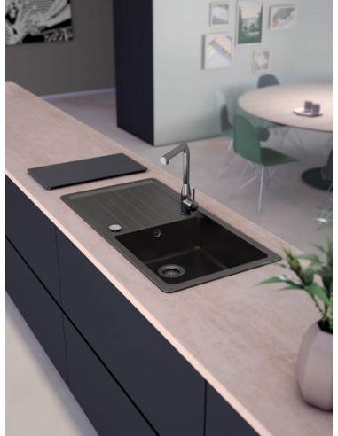 Schock Nero Piendo Kitchen Sink by Schock, Cristalite granite & waste kit