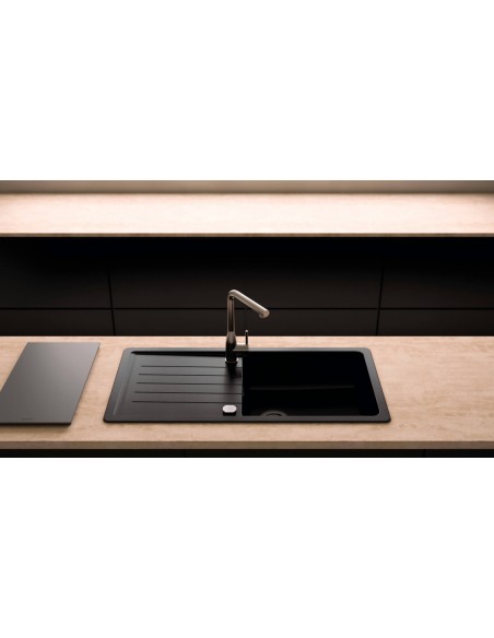 Schock Nero Piendo Kitchen Sink by Schock, Cristalite granite & waste kit