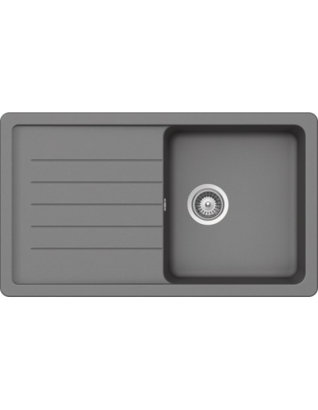 Croma Pinedo granite kitchen sink, Cristalite small single bowl & drainer