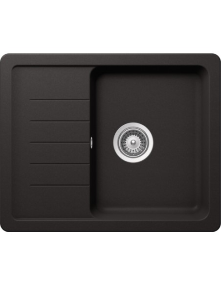 Schock Pinedo Kitchen Sink, Compact for smaller spaces, 1.0 & small drainer, Nero Black