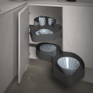 600mm Sige Kitchen Corner Unit Pull-Out Nuvola Anthracite 1000mm+