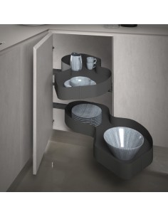 Sige Corner Carousel, Shelf Fix, 900mm Handed, Soft Closing Kitchen storage