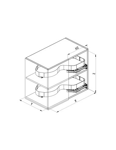 Sige Corner Carousel, Shelf Fix, 800mm Handed, Soft Closing Kitchen storage