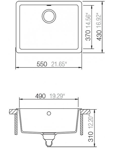Schock Quadro N100 Cristalite+ Undermount Sink 1.0 Bowl