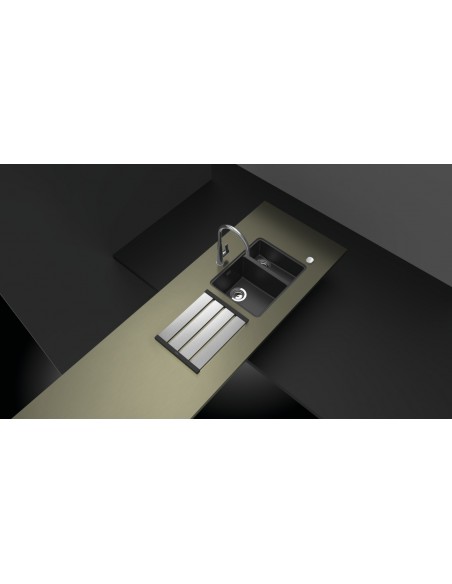 Schock Greenwich N150 Kitchen Sink, 1.5 Bowl, undermount top or inset into work surfaces, Carbonium granite