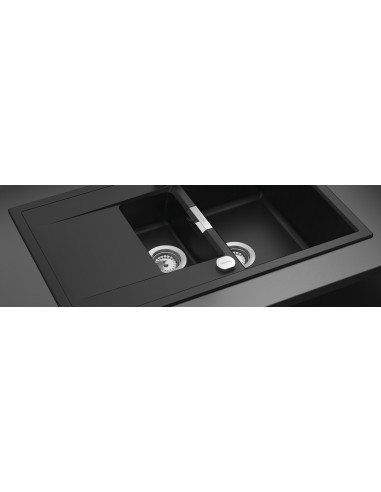 Schock Mono D150 Kitchen Sink, Black Puro, Includes Waste & overflow