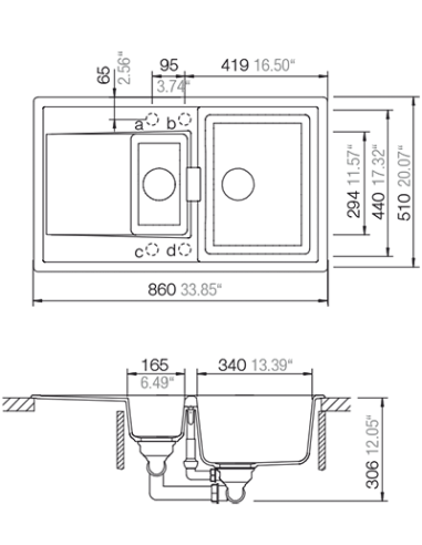 Schock Mono D150 Kitchen Sink, Black Puro, Includes Waste & overflow