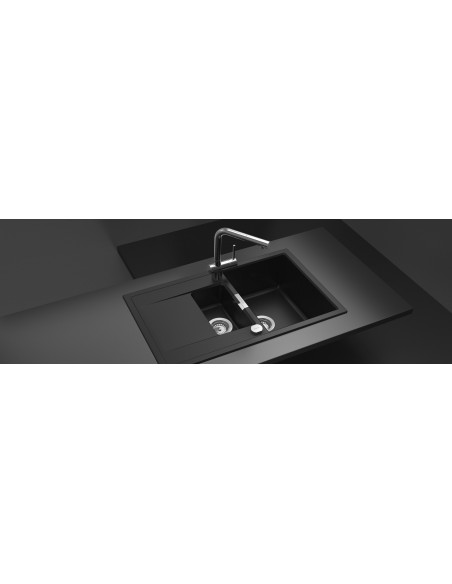 Schock Mono D150 Kitchen Sink, Black Puro, Includes Waste & overflow