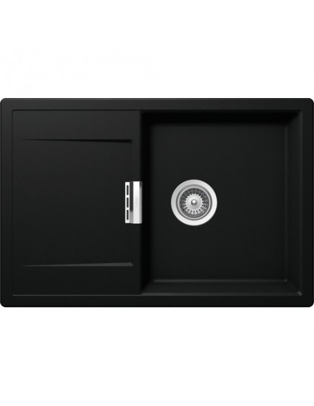 Schock Mono Black granite kitchen sink, 1.0 Bowl & drainer, Hygienic & hard wearing kitchen sink D100