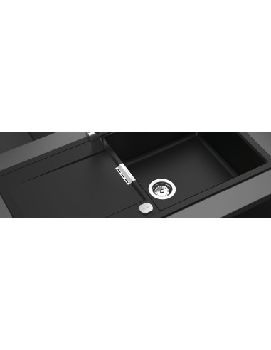 Schock Mono D100L Kitchen Sink, Cristadur granite with drainer, Carbonium