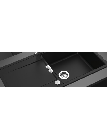 Schock Mono D100L Kitchen Sink, Cristadur granite with drainer, Carbonium