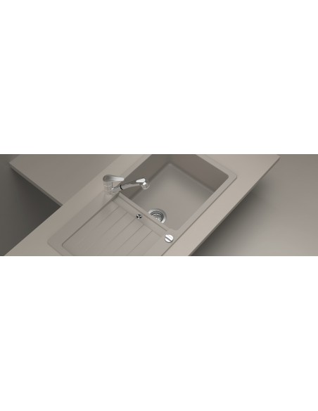 Schock Typos D100L Kitchen siink, Cristalite granite, Alpina white