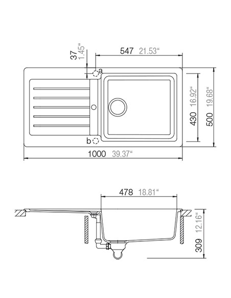 Schock Typos D100L Kitchen siink, Cristalite granite, Croma