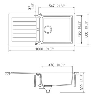 Schock Typos D100L Kitchen siink, Cristalite granite, Alpina 2