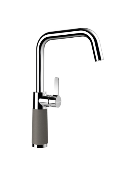 Schock SC530 Nero black granite kitchen tap with polished chrome