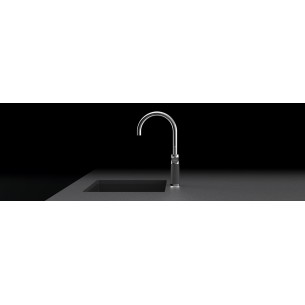 Schock SC-520 Swan neck kitchen tap, Chrome & cristalite Croma grey 2