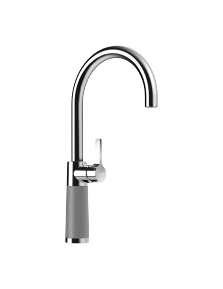 Schock SC-520 Swan neck kitchen tap, Chrome & cristalite Croma