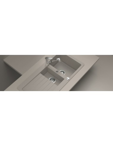 Schock Typos D150 Kitchen sink, Black Granite Cristalite Nero & waste