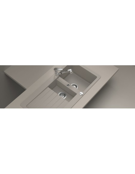 Schock Typos D150 Kitchen sink, Black Granite Cristalite Nero & waste