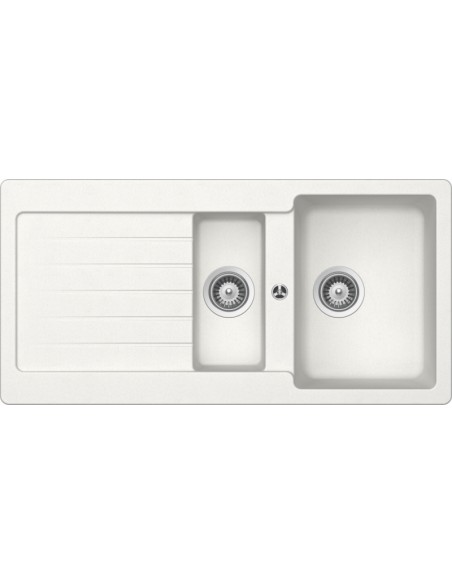 Schock Typos D150 Kitchen sink, White Alpina Granite Cristalite & waste