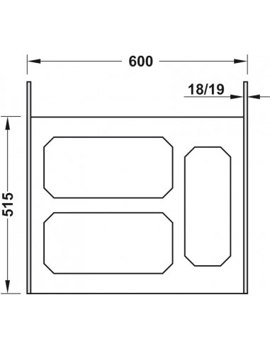 600mm Vauth-Sagel Envi Space Waste Bin XX 91L 515mm Depth Lava Triple 50344304