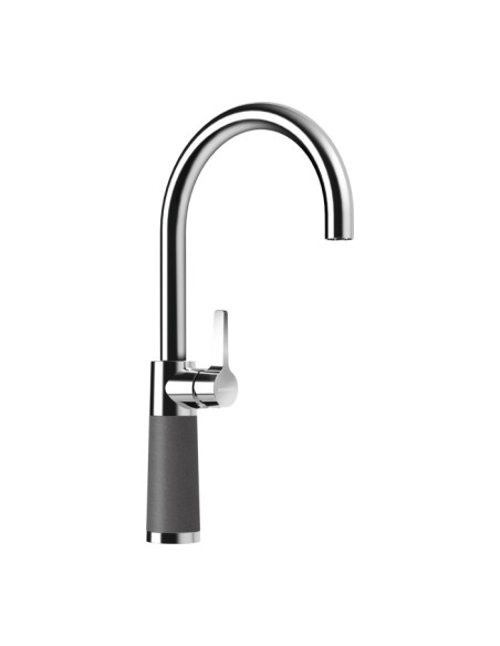 Schock SC-520 Swan neck kitchen tap, Chrome & Cristadur granite Stone