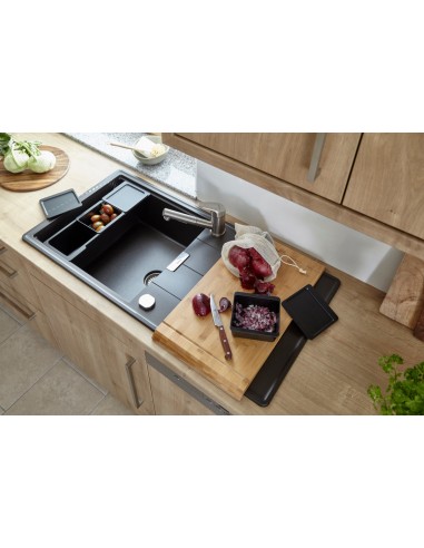 Schock Tia Kitchen Sink D100L Cristadur Granite Carbonium + Accessories TIAD100L CARB