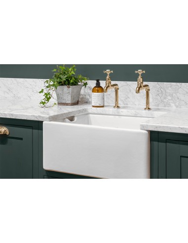 Shaws Classic Belfast Sink White Ceramic Kitchens Weir Overflow  SCBE600