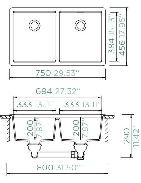 Schock Greenwich 2.0 Bowl Kitchen Sink Silverstone Granite