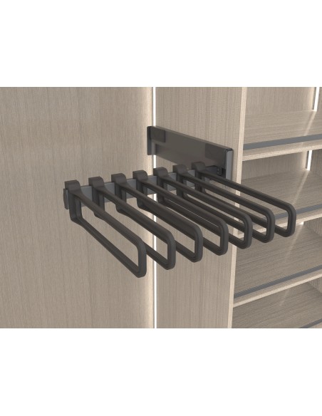 Kessebohmer Conero Pull-Out Trouser Rack Side Mount Black Clothes Rail KWSMPOHA