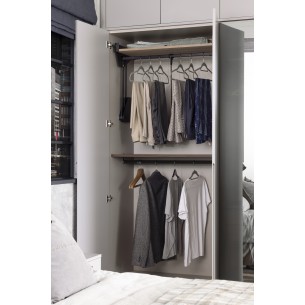 Kessebohmer Conero Wardrobe Top-Lift + Shelf 900/1000mm Black / Oak KWPDSH1000OAK