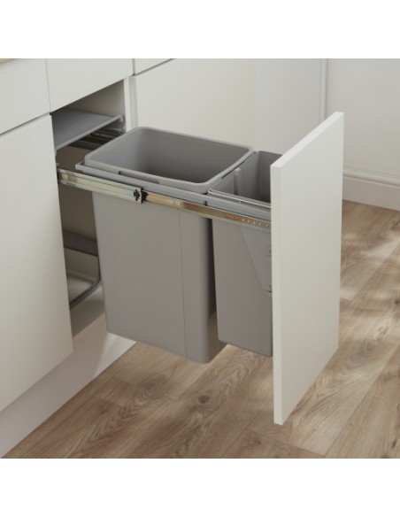 300mm Wesco Big Bio Kitchen Waste Bin Pull Out 36L Double Door Fix 785801-85