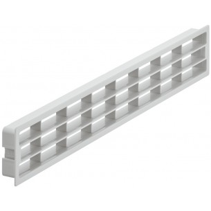 458x65mm Ventilation Grill Recess Mount Grey Fixing Clips with Louvres 57177500