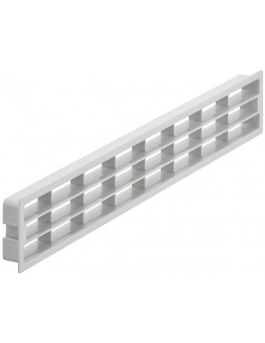 458x65mm Ventilation Grill Recess Mount Grey Fixing Clips with Louvres 57177500