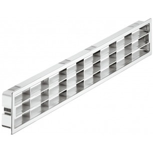 57177200 Kitchen ventilation grill polished chrome, 458 x 65mm Louvre style