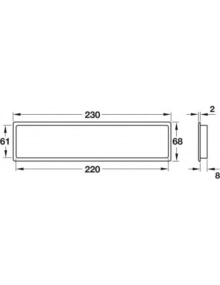 230x68mm Plinth Ventilation Grill Chrome Recess Mounting 42.24 Cm2 57154248
