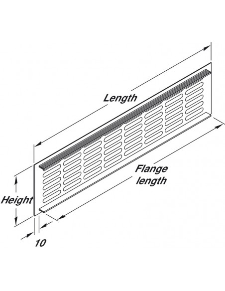 300x130mm Appliance Vent Aluminium Silver F1 Grill 142Cm2 Airflow 57520942