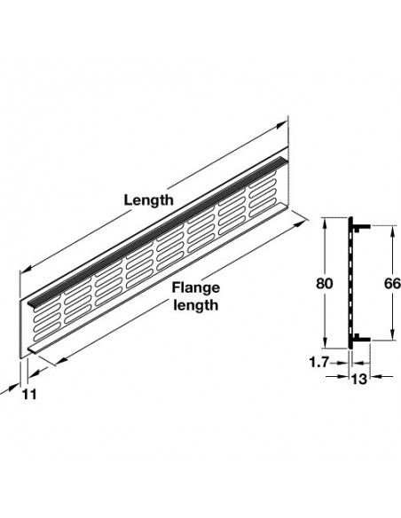 Ventilation Grills 400 x 60mm Gold, Bronze Recess Mount, Rectangular vent