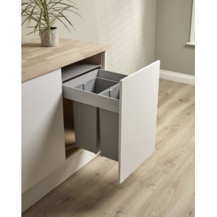 500mm Wesco Pullboy Z Waste Bin Blumotion Runners 58L Double Door Fix 827518-85