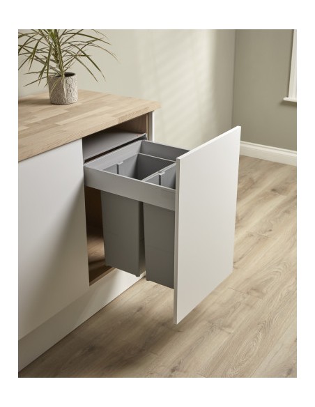 500mm Wesco Pullboy Z Waste Bin Blumotion Runners 58L Double Door Fix 827518-85