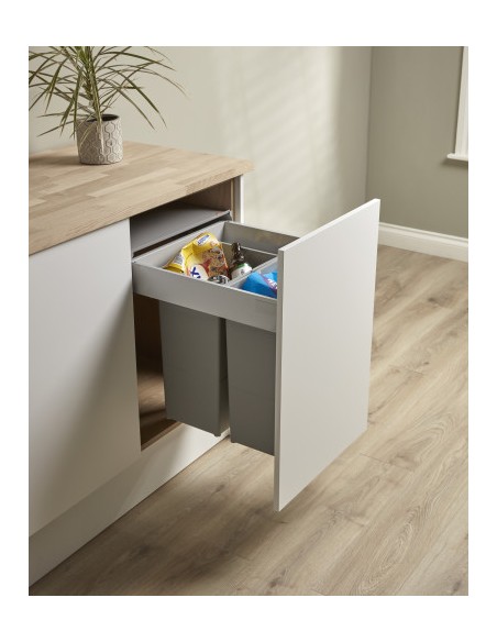 500mm Wesco Pullboy Z Waste Bin Blumotion Runners 58L Double Door Fix 827518-85