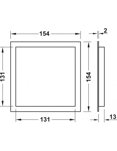 154mm Square Ventilation Grill White Recess Mount 85Cm2 Airflow 57164717