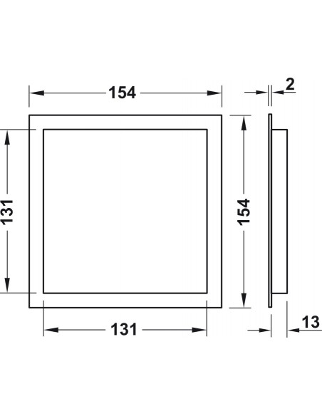 154mm Square Ventilation Grill White Recess Mount 85Cm2 Airflow 57164717