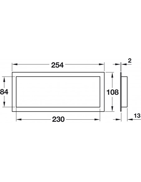 Ventilation Grill 299x120mm Recess Mount White Plastic