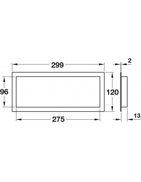 Ventilation Grill 299x120mm Recess Mount White Plastic