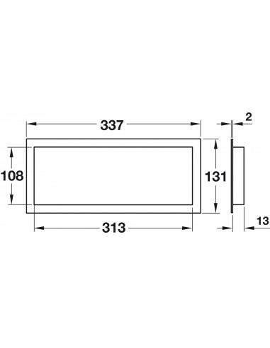 Ventilation grill for airflow in kitchen units, fridges etc
