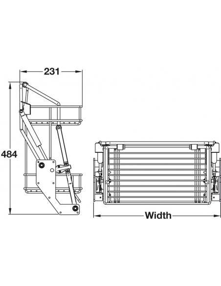 500mm Wall Pull Down Shelves Vibo Kitchen Gas Spring 2 Tier Hinged 50459231