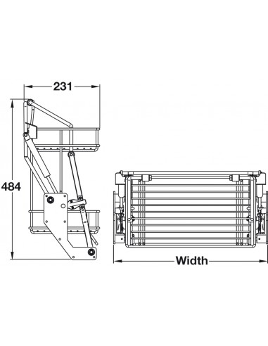 600mm Wall Pull-Down Shelves Vibo Kitchen Gas Spring 2-Tier Hinged 50459232