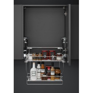 600mm Wall Pull Down Shelves Vibo Kitchen Gas Spring 2 Tier Hinged 50459232